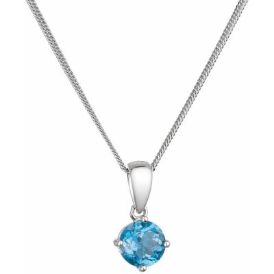 Evolution Group Stříbrný náhrdelník s pravým minerálním kamenem modrý 12079.3