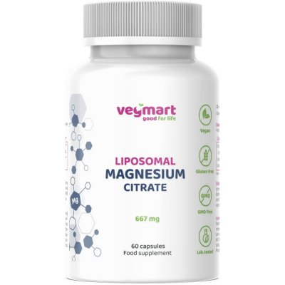 Vegmart Lipozomální hořčík Citrát hořečnatý 667 mg, 60 kapslí – Hledejceny.cz