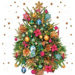 Ubrousek 33 x 33 cm Vánoční stromeček – HobbyKompas.cz