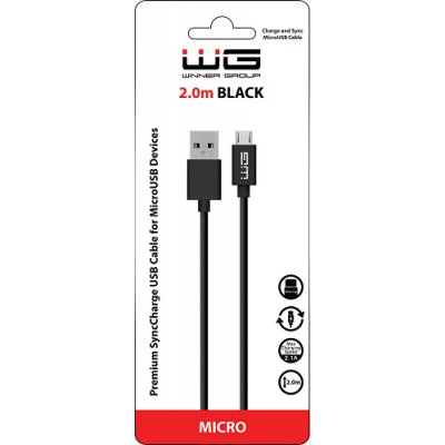 Winner WINKABMIC2MBL micro USB, datový, 2m, černý – Zbozi.Blesk.cz