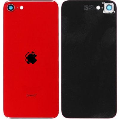 Kryt Apple iPhone SE (2nd Gen 2020) Sklo Zadního Housingu + Sklíčko Zadní Kamery červený