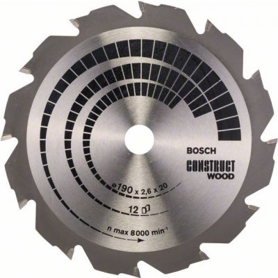 Bosch pilový kotouč Construct Wood 190x20 12FWF – Zbozi.Blesk.cz