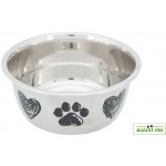 Trixie Nerezová miska motiv tlapky/srdce 1 l – Zboží Dáma
