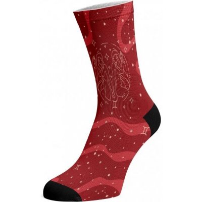 Walkee barevné ponožky Znamení zvěrokruhu Blíženec Červená – Zboží Mobilmania