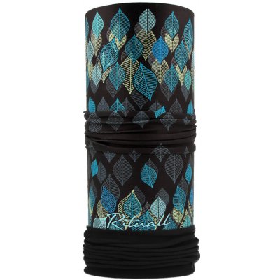 Rituall nákrčník s flisem LÍSTKY černá tyrkysová – Zboží Dáma