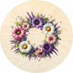 Chráněná dílna Dřevěný svět Dno nebo víko na košík - barevný věnec Velikost: 15 cm, Typ dna nebo víka: Víko s otvorem na knopku – Sleviste.cz