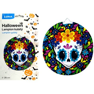 Lampion 25cm kulatý HALLOWEEN lebka LUMA – Hledejceny.cz