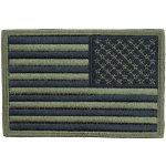 Nášivka: Vlajka USA [zrcadlová] | olivová | černá – Zboží Dáma