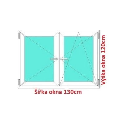 Soft Dvoukřídlé plastové okno 130x120 cm O+OS