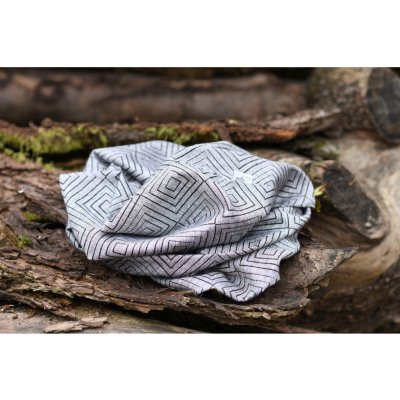 Nelly bavlněná šála tm. šedá kostka – Zboží Mobilmania