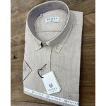 Pánská moderní lněná košile Buffon světle-hnědá – Sleviste.cz