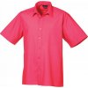Pánská Košile Premier Workwear pánská popelínová pracovní košile s krátkým rukávem růžová sytá