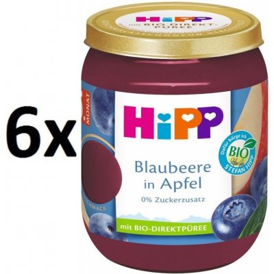 HiPP HiPP BIO Jablko a čučorietky 6 x 160 g – Zboží Mobilmania