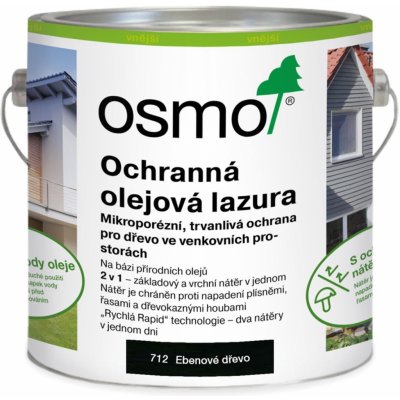 Osmo 712 Ochranná olejová lazura 2,5 l Ebenové dřevo – Zbozi.Blesk.cz