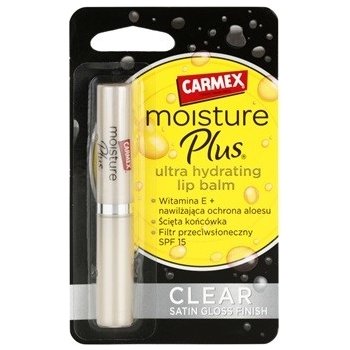 Carmex Moisture Plus intenzivní hydratační balzám na rty odstín Clear Satin Gloss Finish SPF 15 (Moisture Plus) 2 g