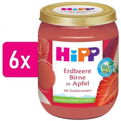 HiPP BIO Jablko, jahody a hrušky 6 x 160 g – Sleviste.cz