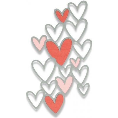 Sizzix Thinlits Srdíčka propojená vyřezávací kovová šablona – Zboží Mobilmania