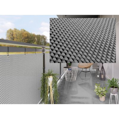 MyBestHome balkonová ratanová zástěna Pori 1 x 1 m černá/šedá – Zboží Mobilmania