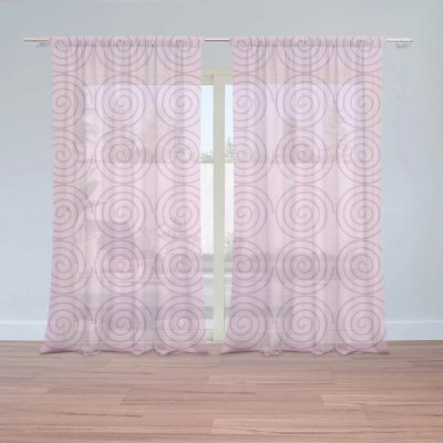 Záclony Růžové spirály: 2 ks - 150x250 cm - Sablio – Hledejceny.cz