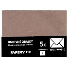 HYBLER S.R.O. barevná obálka 82X113 HNĚDÁ RECYKLOVANÁ, 5 kusů, 100 gm2, olizová