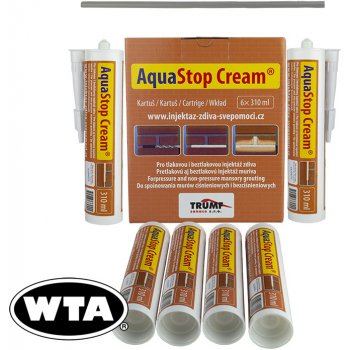 AquaStop Cream® - 6x kartuš 310 ml. injektážní krém pro sanaci zdiva bal. tuba s PET trubičkou