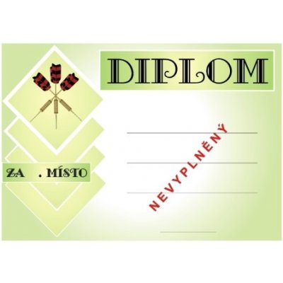 VIZINGR Šipky diplom A4 č.45 Šipky č.45 BEZ TEXTU – Hledejceny.cz