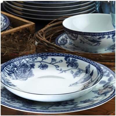 Asir Jídelní sada bílá modrá porcelán 710KTP2953 24 ks – Hledejceny.cz
