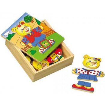 HJ Toys Oblékací puzzle Šatní skříň Medvídek