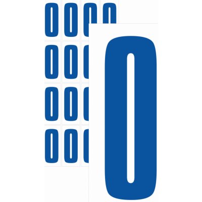 Čísla samolepící 0 modrá samolepící vinylová fólie 50 mm písmo - aršík 8 ks – Zboží Dáma