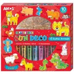 Amos Barvy na sklo sada 10 barev 10,5 ml + 12 sklíček ZVÍŘATA 6418 – Zboží Dáma