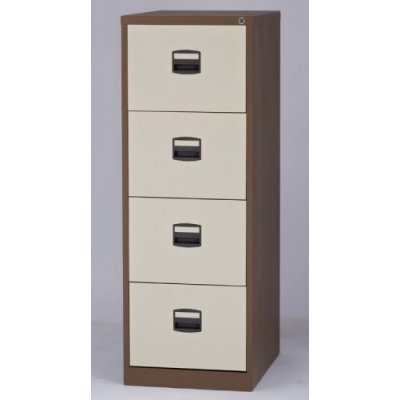 Bisley CC4H1A A4 čtyřzásuvková světle hnědá av5 RAL 8025 strukturovaný lak – Zboží Dáma