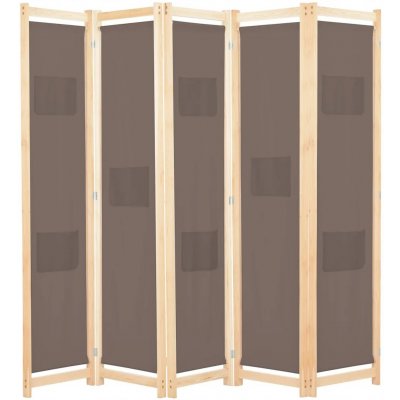 VidaXL Paraván 5-panelový 200 x 170 x 4 cm hnědý – Zbozi.Blesk.cz