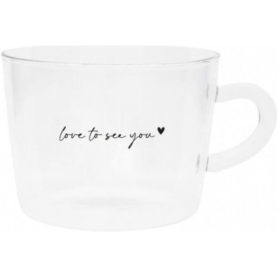 Bastion Collection s Skleněný hrnek Warm Tea Love Love to see you barva sklo 300 ml – Zboží Mobilmania