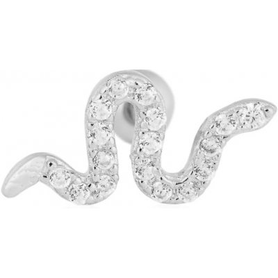 Franco Bene Piercingová náušnice ve tvaru hada stříbrná 1599 – Zboží Dáma