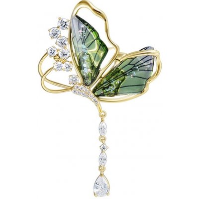 Éternelle Luxusní brož v podobě motýla Liliana B7330-E-164(1) Zelená – Zboží Dáma