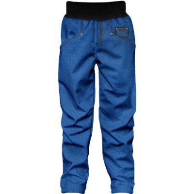 Wamu Dětské softshellové kalhoty s fleecem džíny modrá – Zboží Mobilmania