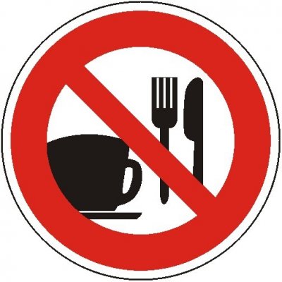 Zákaz jídla a pití | Samolepka, Prum. 15 cm – Zboží Mobilmania