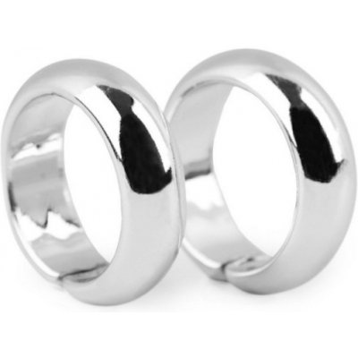 Dekorační svatební prsteny stříbrné - 2ks - stejná velikost – Zboží Mobilmania
