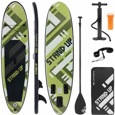 Paddleboard ECD Germany Stand Up Paddle Board Stripes 308x78x10 cm Olive – Zboží Mobilmania