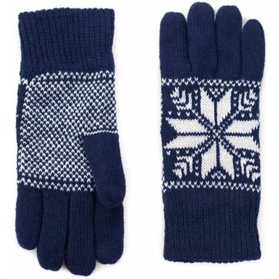 Art of Polo modré rukavice s bílým vzorem tmavomodrý – Zboží Mobilmania