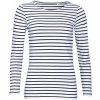 Dámská Trička Sol's Dámské pruhované tričko s dlouhým rukávem bílá modrá námořní