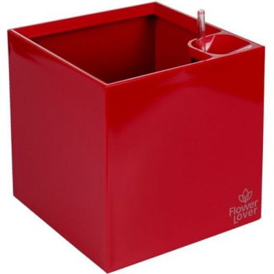 Plastkon Cubico samozavlažovací květináč červená - 21 cm