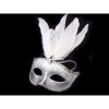 Karnevalový kostým maska s peřím bílá