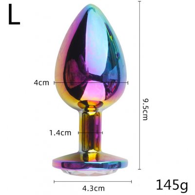 GemButt Anální Plug Diamant duhový M – Zboží Dáma