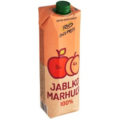 Rio Cold Press 100% ovocná šťáva z jablečné šťávy a meruňkového pyré 1 l – Sleviste.cz