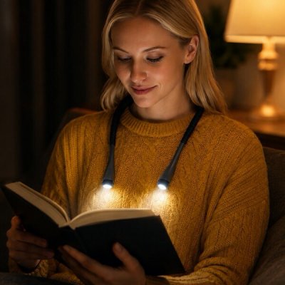 IZOXIS 25675 LED lampa na čtení za krk, černá – Sleviste.cz