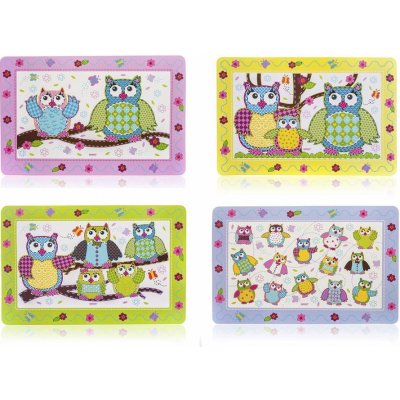 Banquet plastového prostírání Owls 43x28cm 6 ks