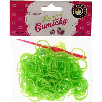 Loom Bands pletací gumičky světle zelené 200ks + háček