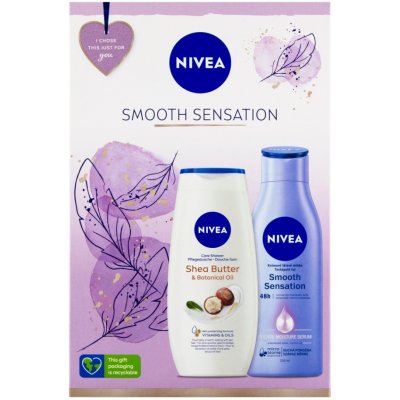 Nivea Smooth Sensation tělové mléko 250 ml + Shea Butter sprchový gel 250 ml dárková sada – Zbozi.Blesk.cz