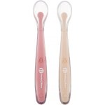 Petite&Mars Sada Silikonové lžičky s pouzdrem Take&Match Sand Rose 2 ks – Hledejceny.cz